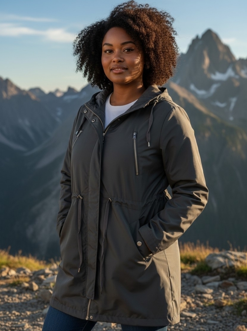 Zik Zak Tiskuhus Bjorn Icelandic Women's Hooded Anorak Jacket - Black